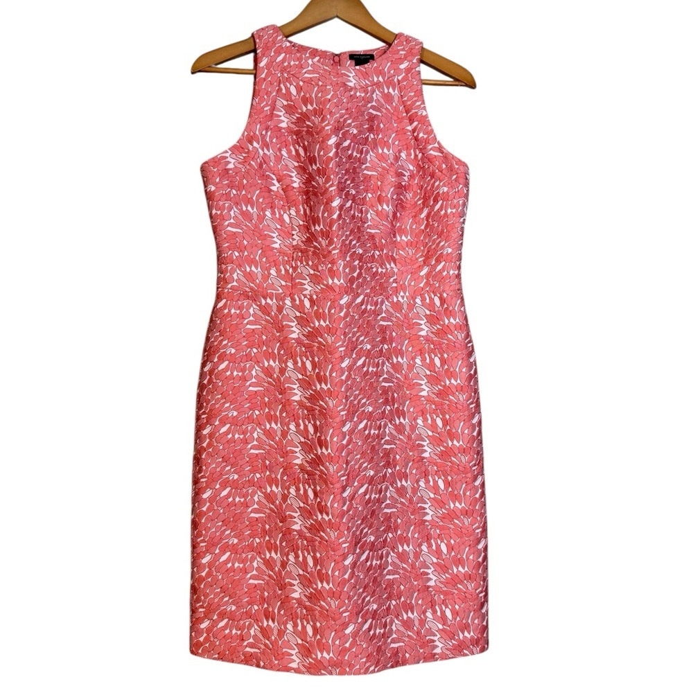 Ann Taylor Coral Floral Print Midi Dress